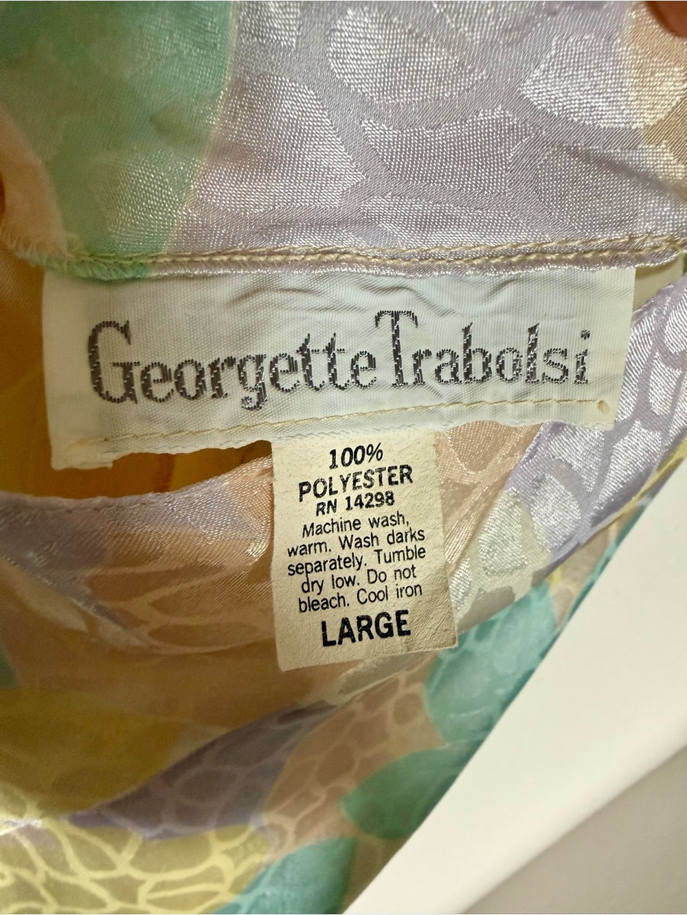 Vintage Georgette Trabolsi Maxi Slip Robe Set Coquette Cottagecore L - Picture 11 of 16